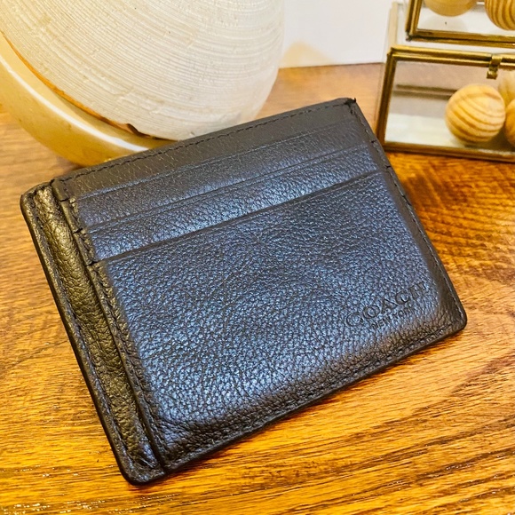 Coach Other - Coach Black Leather Card Wallet/ID Wallet